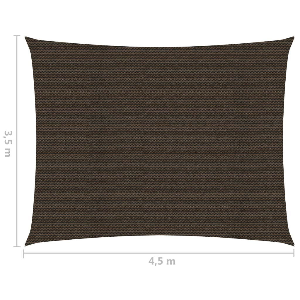Sunshade Sail 160 g/m² Brown 3.5x4.5 m HDPE